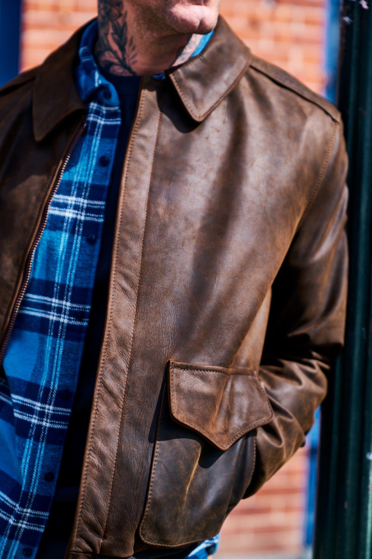 Schott A-2 Lightweight Leather Jacket - Brown | Leather Jackets