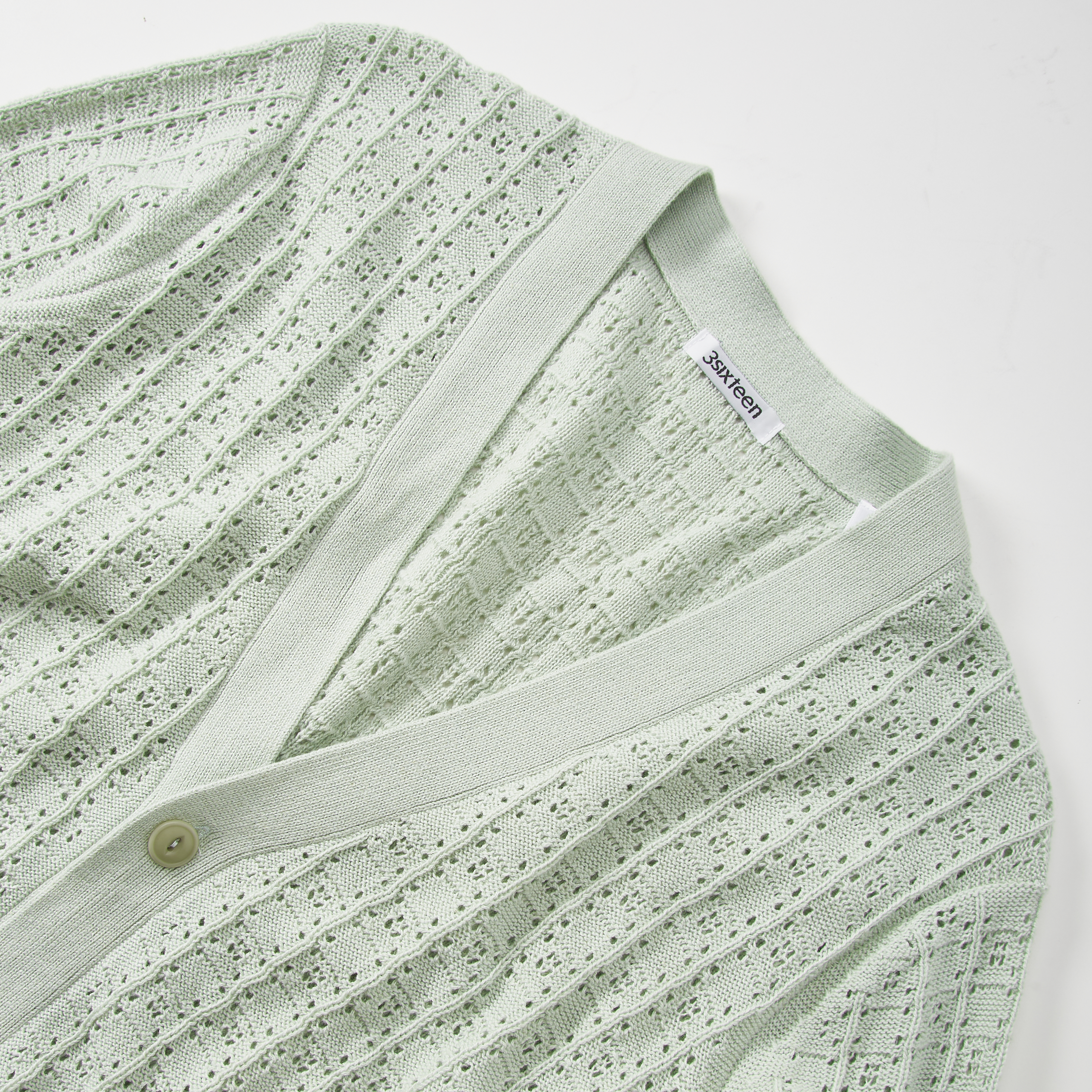 3sixteen Lace Knit Cardigan - Seafoam Domino | Cardigan Sweaters