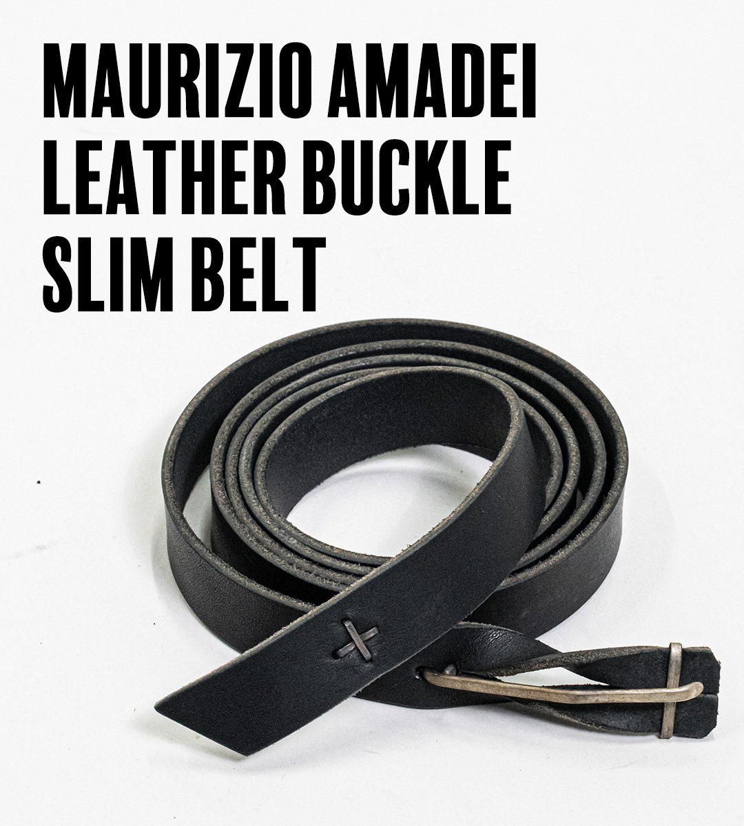 m.a+ レザーバックルスリムベルト | HUES 福岡セレクトショップ