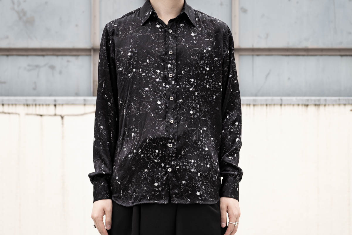 Geoffrey B.Small handmade classic tailored dark floral men's shirt