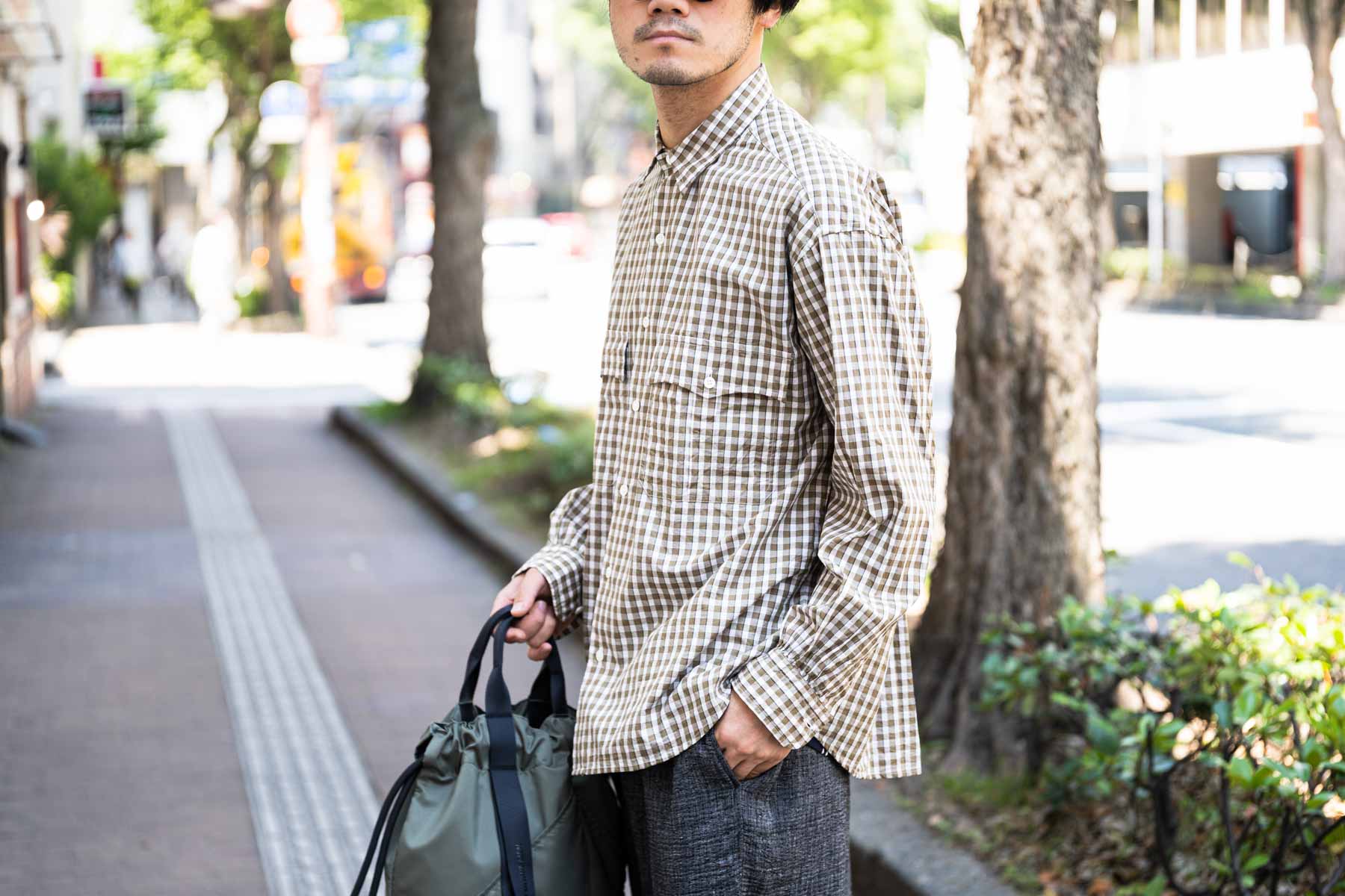 Porter Classic ROLL UP TRICOLOR GINGHAM CHECK SHIRT | HUES 福岡