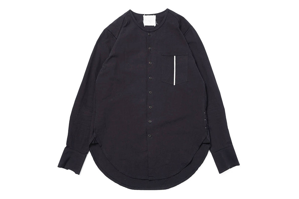 アラキユウのロウカット ノーカラー ナローシャツ | HUES 福岡セレクト