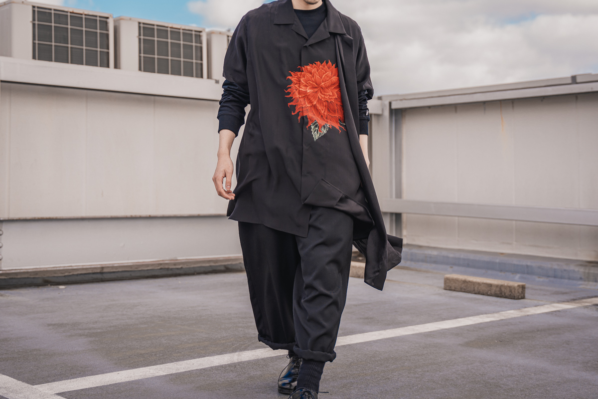 YOHJI YAMAMOTO 22SS DAHLIA LAYERED ALOHA SHIRT | HUES 福岡セレクト