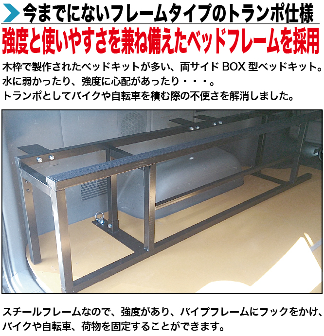 ハイエース ベッドキット ワイドS-GL用 BOXフレーム型 |ベッドキット