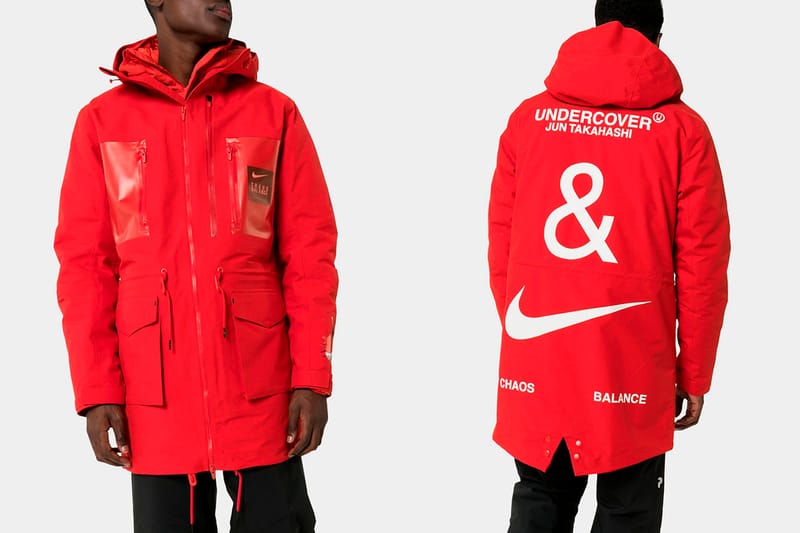 UNDERCOVER x Nike Red Fishtail Logo Print Parka | Hypebeast