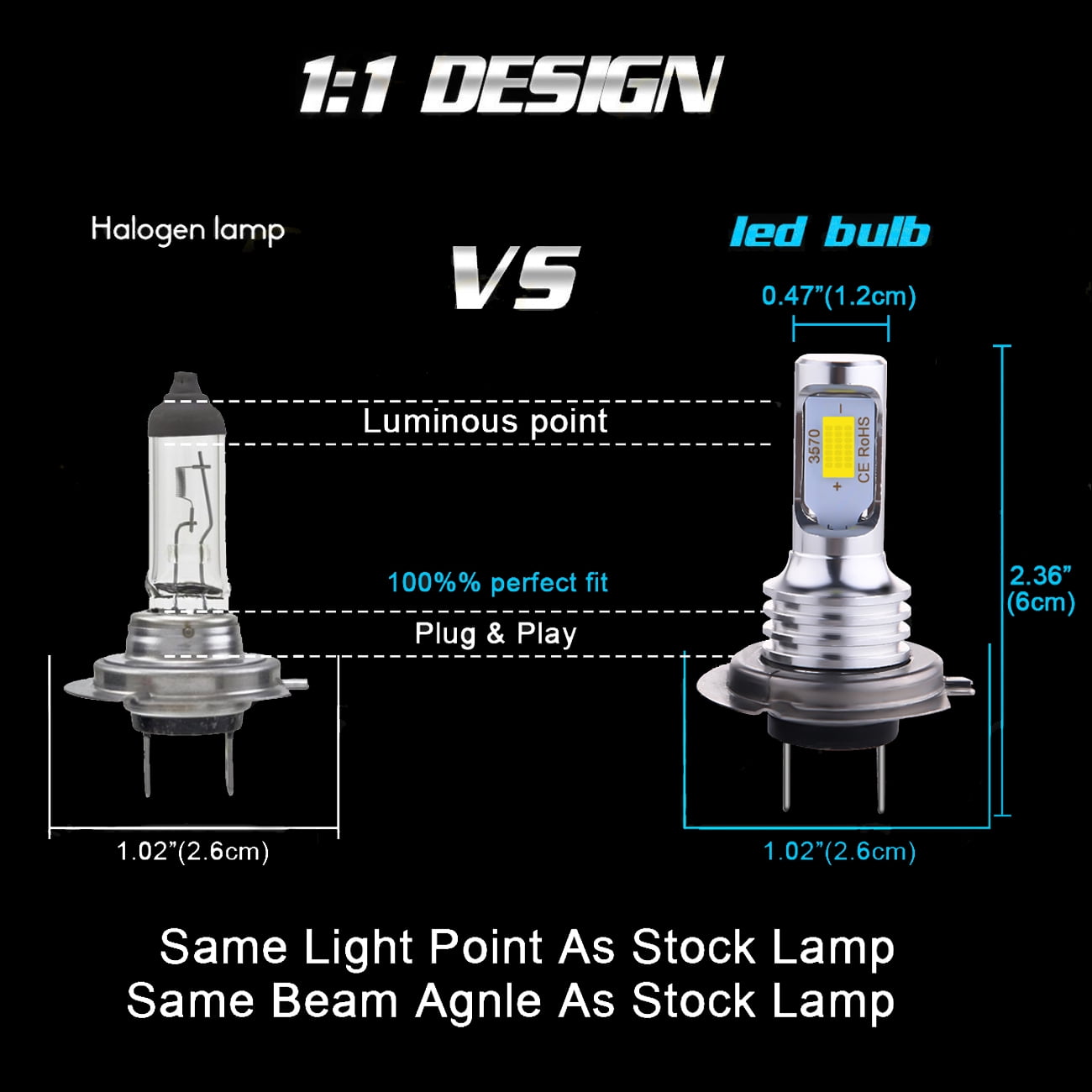 For Kawasaki ZX10 ZX10R LED 2011-2020 H7 LED Headlight Bulbs 6000K