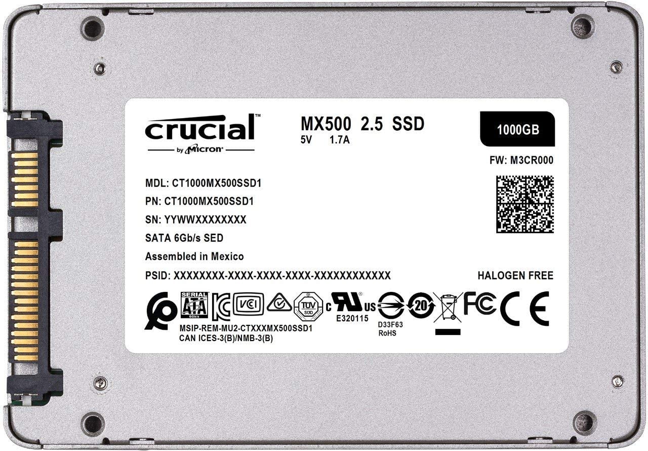 Crucial 1TB MX500 2.5” SATA Internal Solid State Drive (SSD