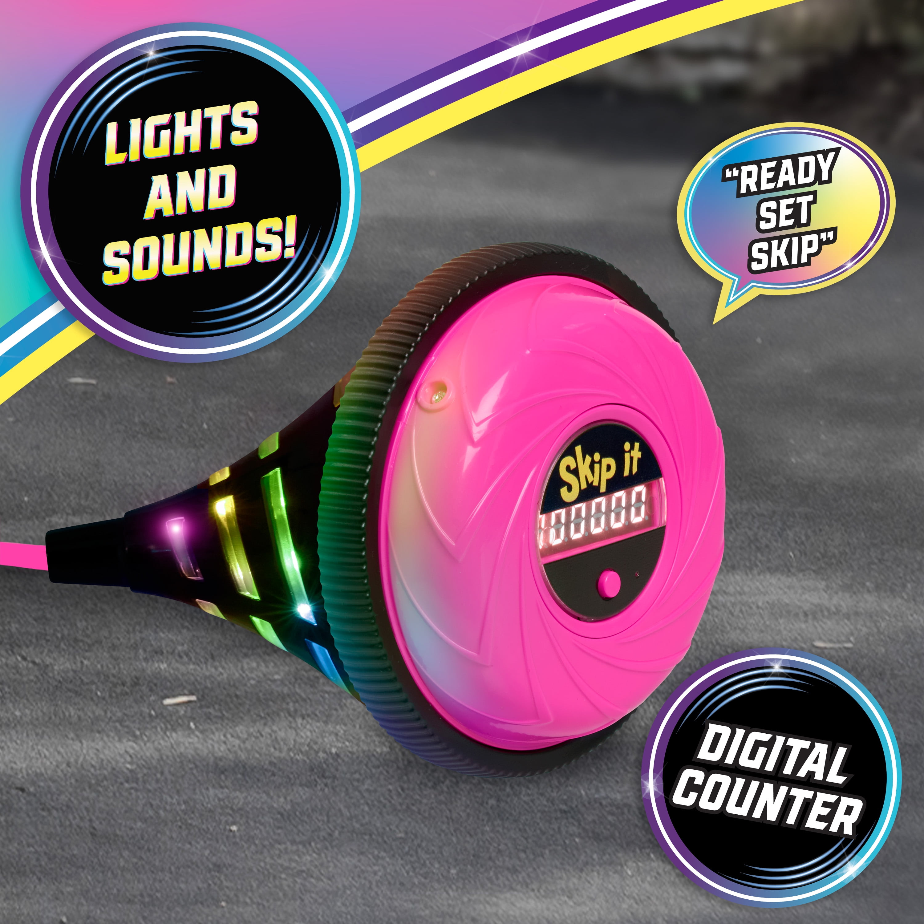 Hasbro - Brandclub - Skip It Retro Outdoor Toy, Light Up Ball and