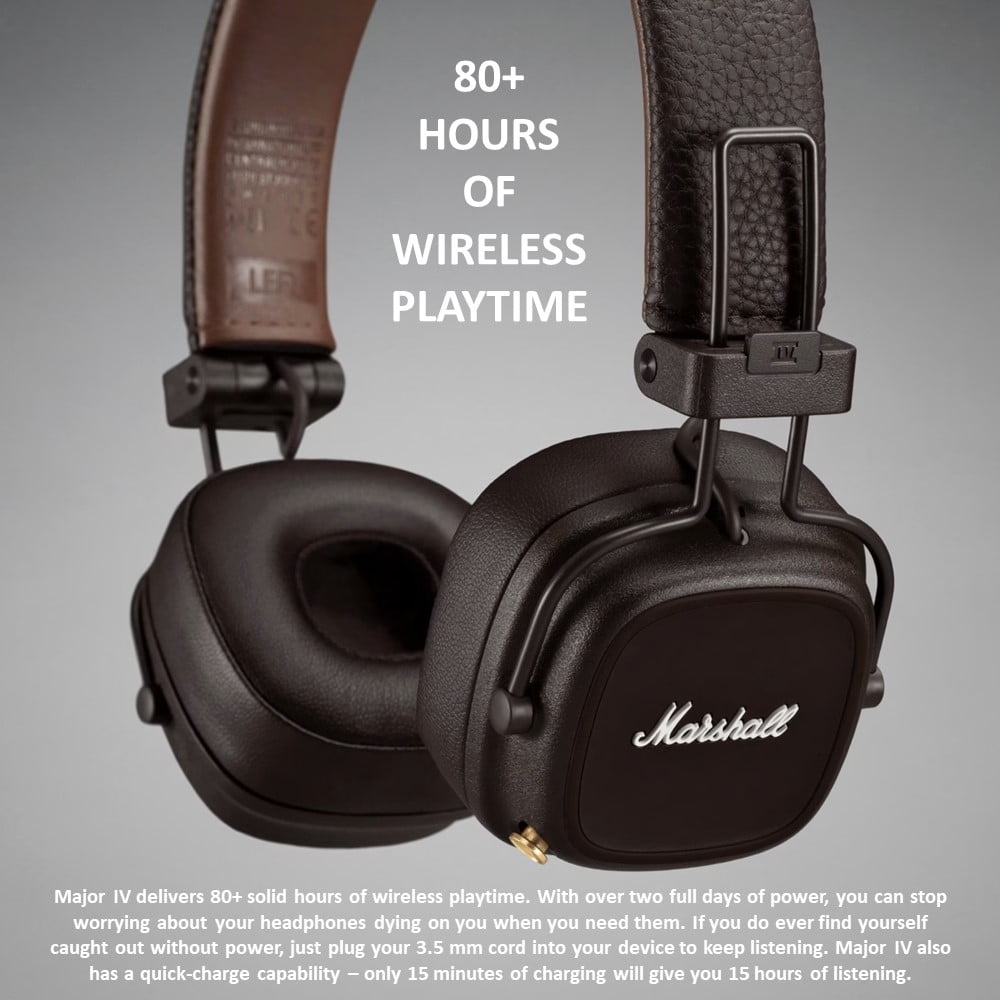 Marshall Major IV Music Wireless On-Ear Bluetooth Headphones