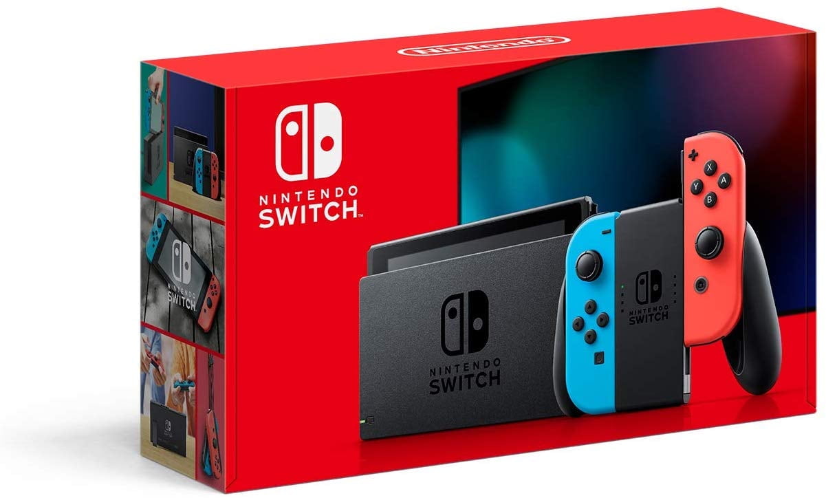 Free Shipping! Nintendo Switch, w Neon Blue and Neon Red Joy-Con