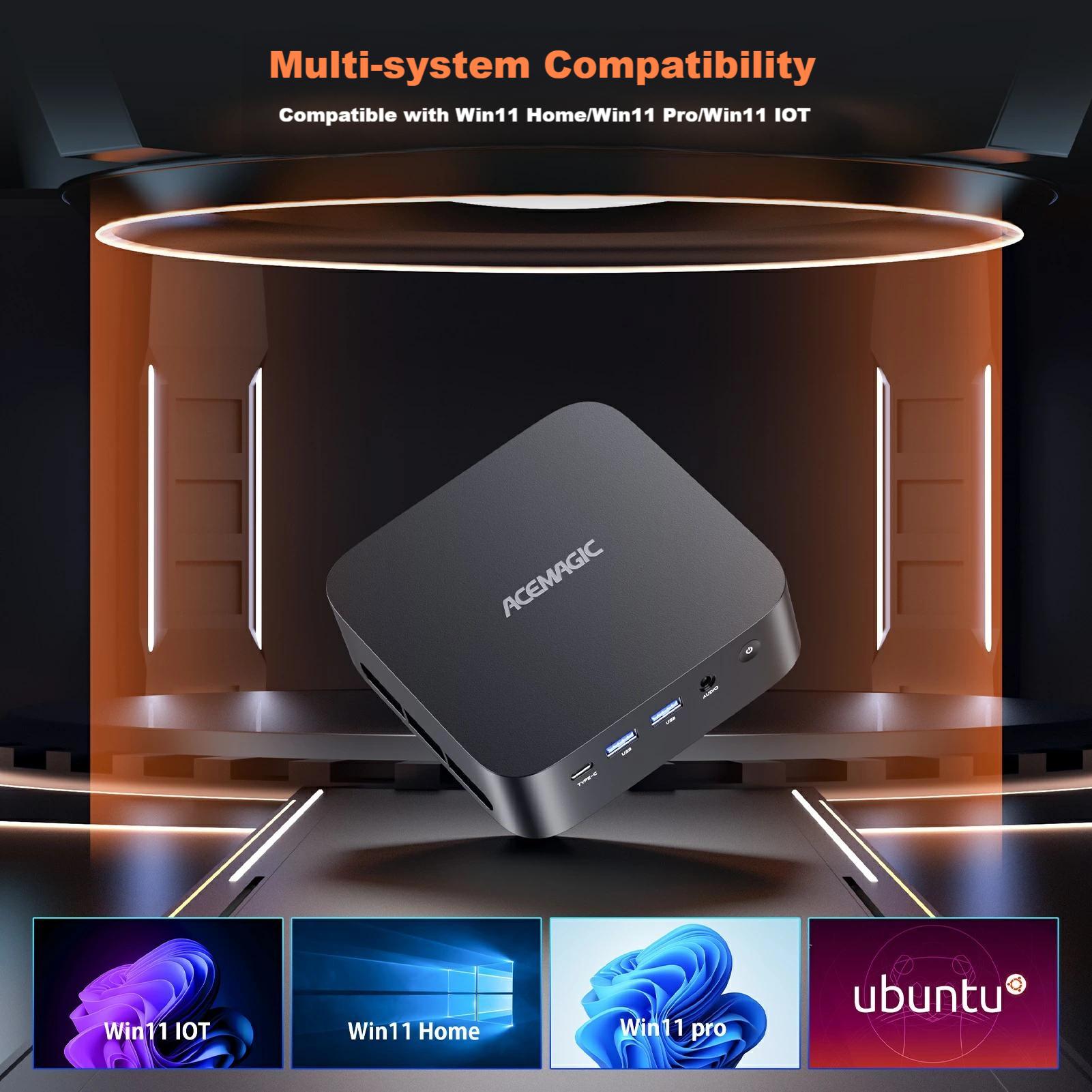 NIPOGI Mini PC Ryzen 5 7430U 32GB RAM 512GB SSD Windows 11 Pro