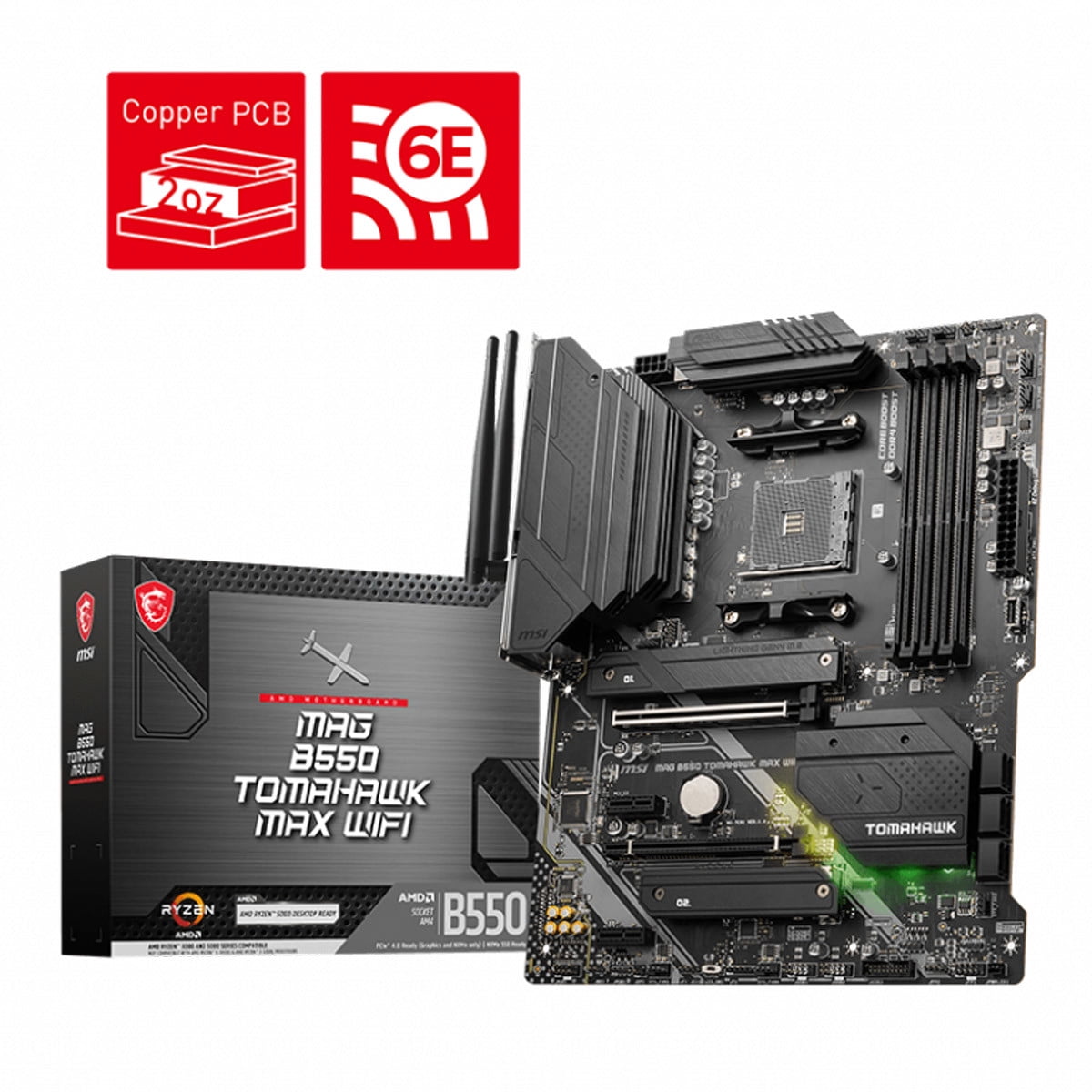 MSI MAG B550 Tomahawk MAX WiFi Gaming Motherboard, AMD AM4, DDR4
