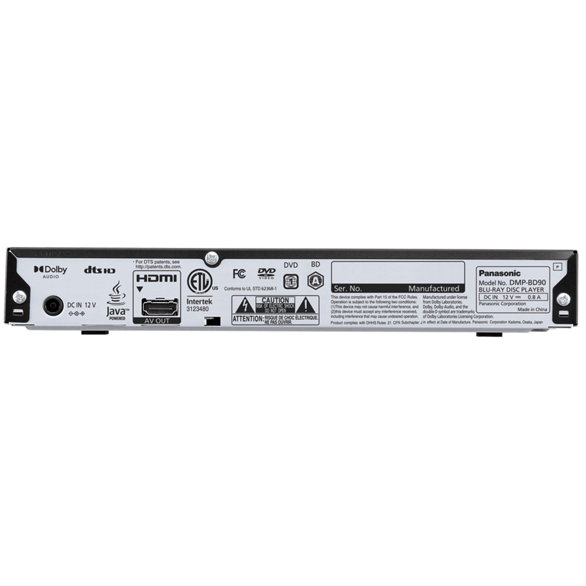 Panasonic Blu Ray DVD Player with Full HD Picture Quality and Hi