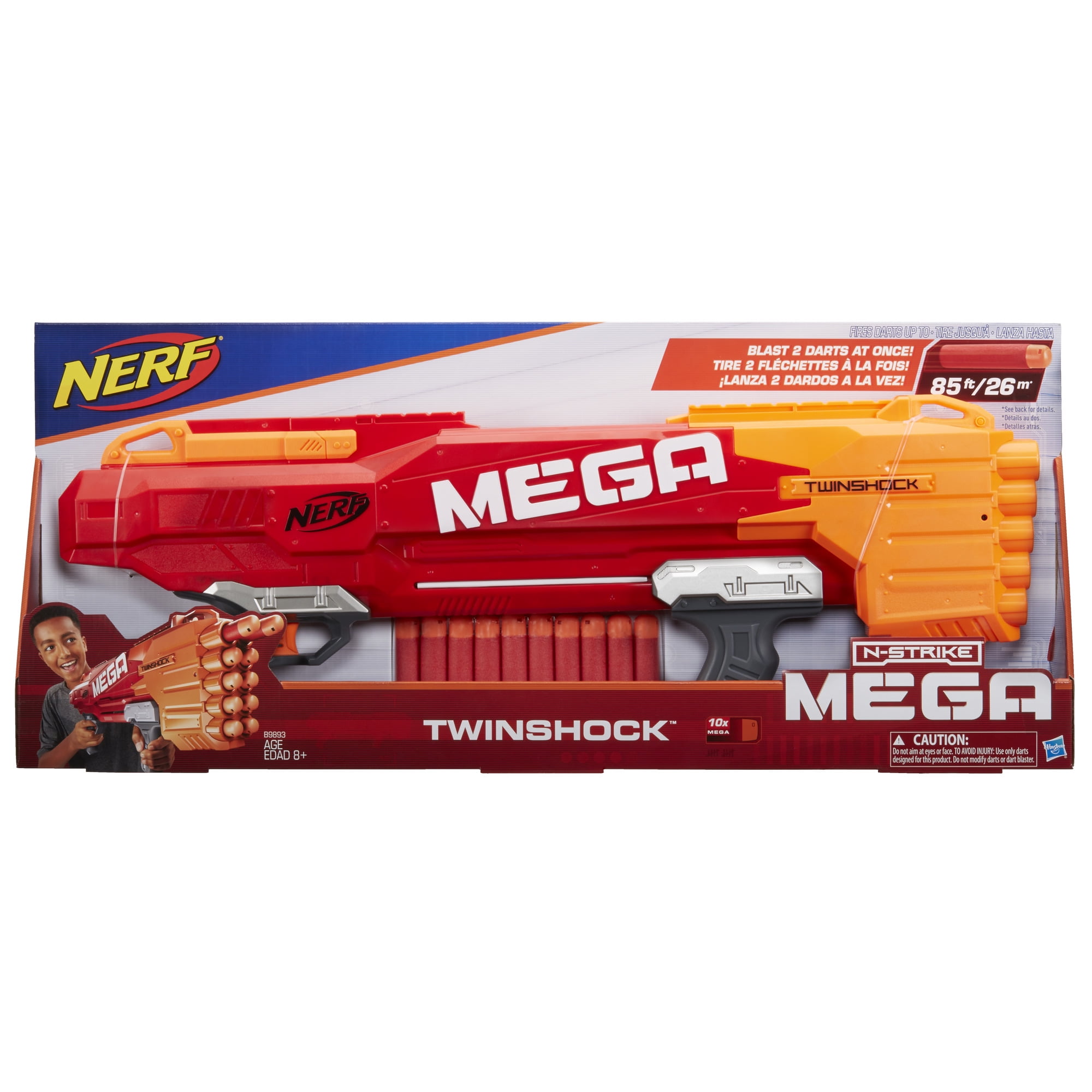 Nerf Mega TwinShock Blaster, 10 Official Nerf Darts - Walmart.com