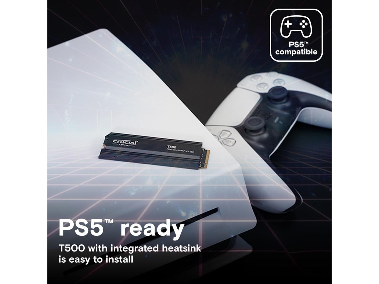 Crucial T500 2TB PS5 Compatible SSD, M.2 NVMe Gaming Drive, 7400MB