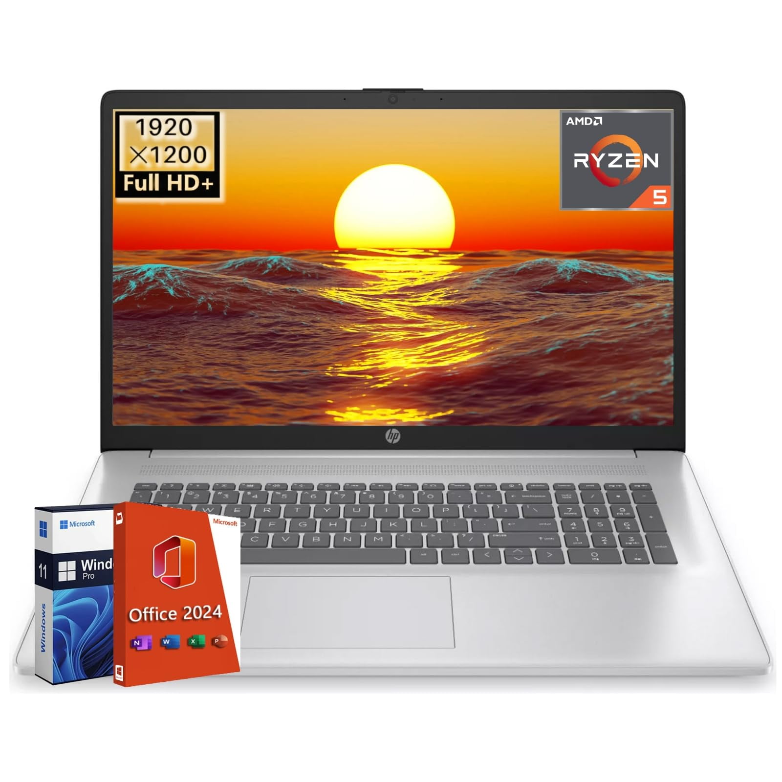 HP 17 inch Laptop, Microsoft Office 2024 Lifetime License