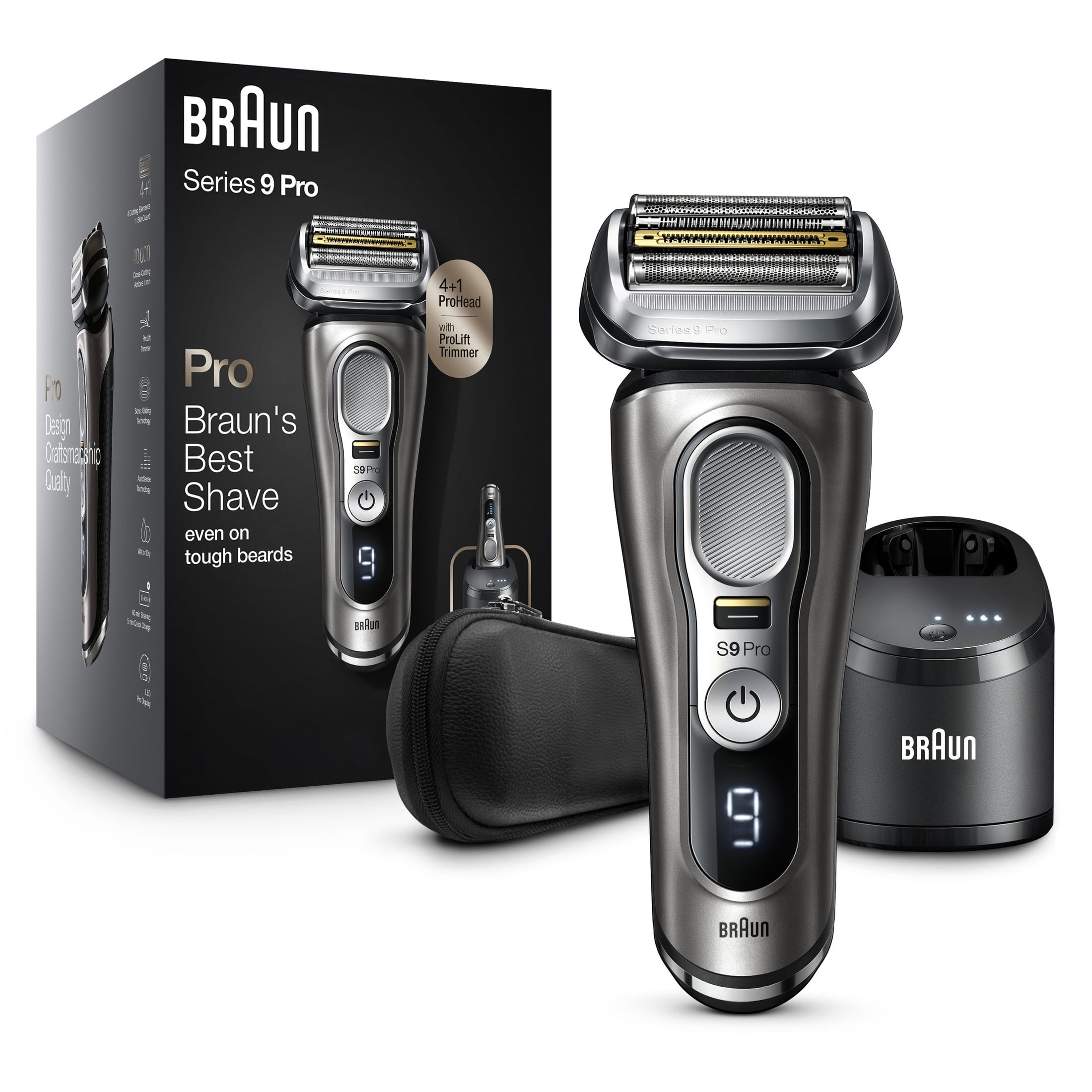Braun Series 9 Sport+ Electric Shaving Razor with Clean and Charge