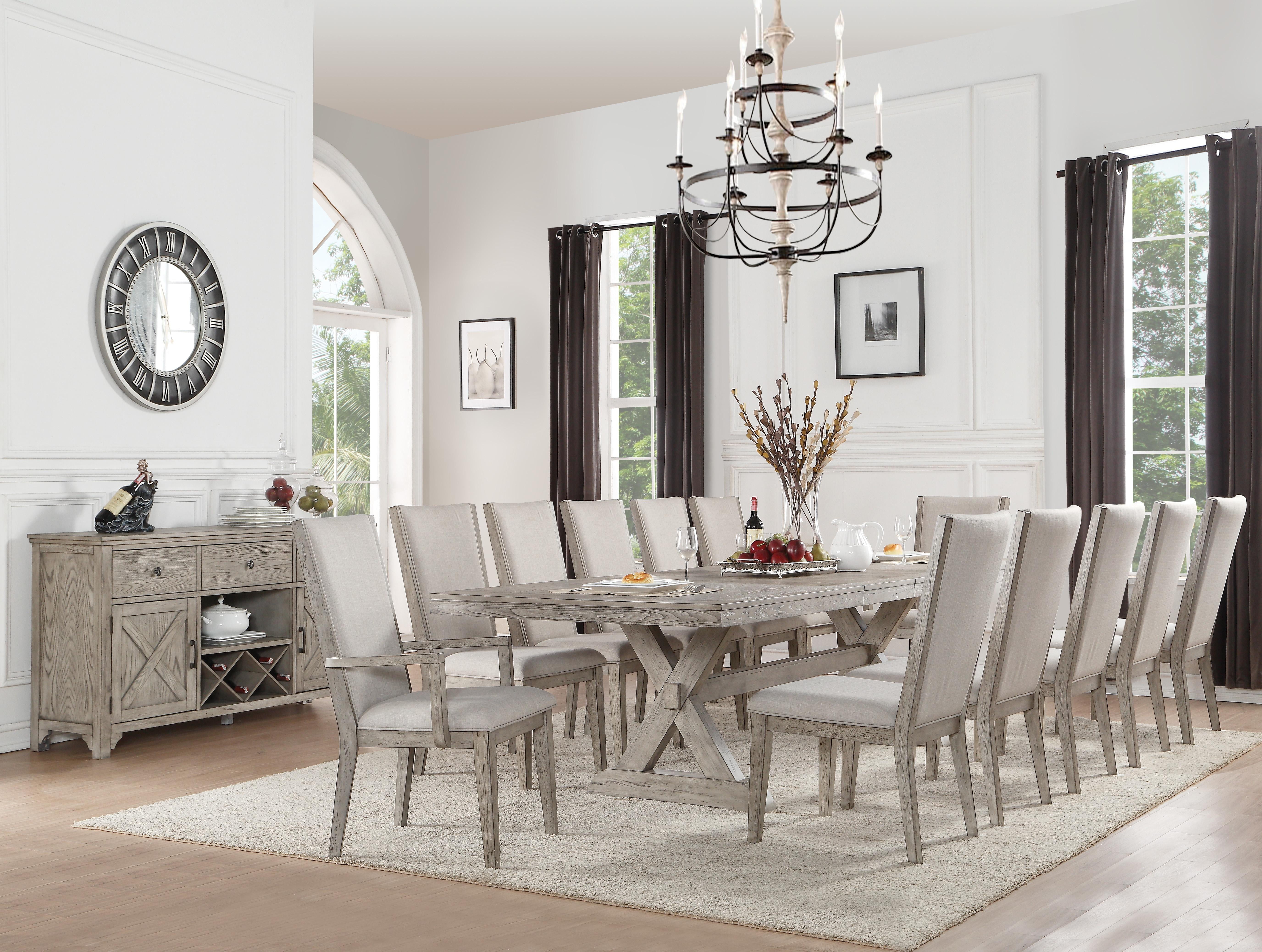 Acme Furniture Rocky Dining Table, Gray Oak. (Chairs Separately
