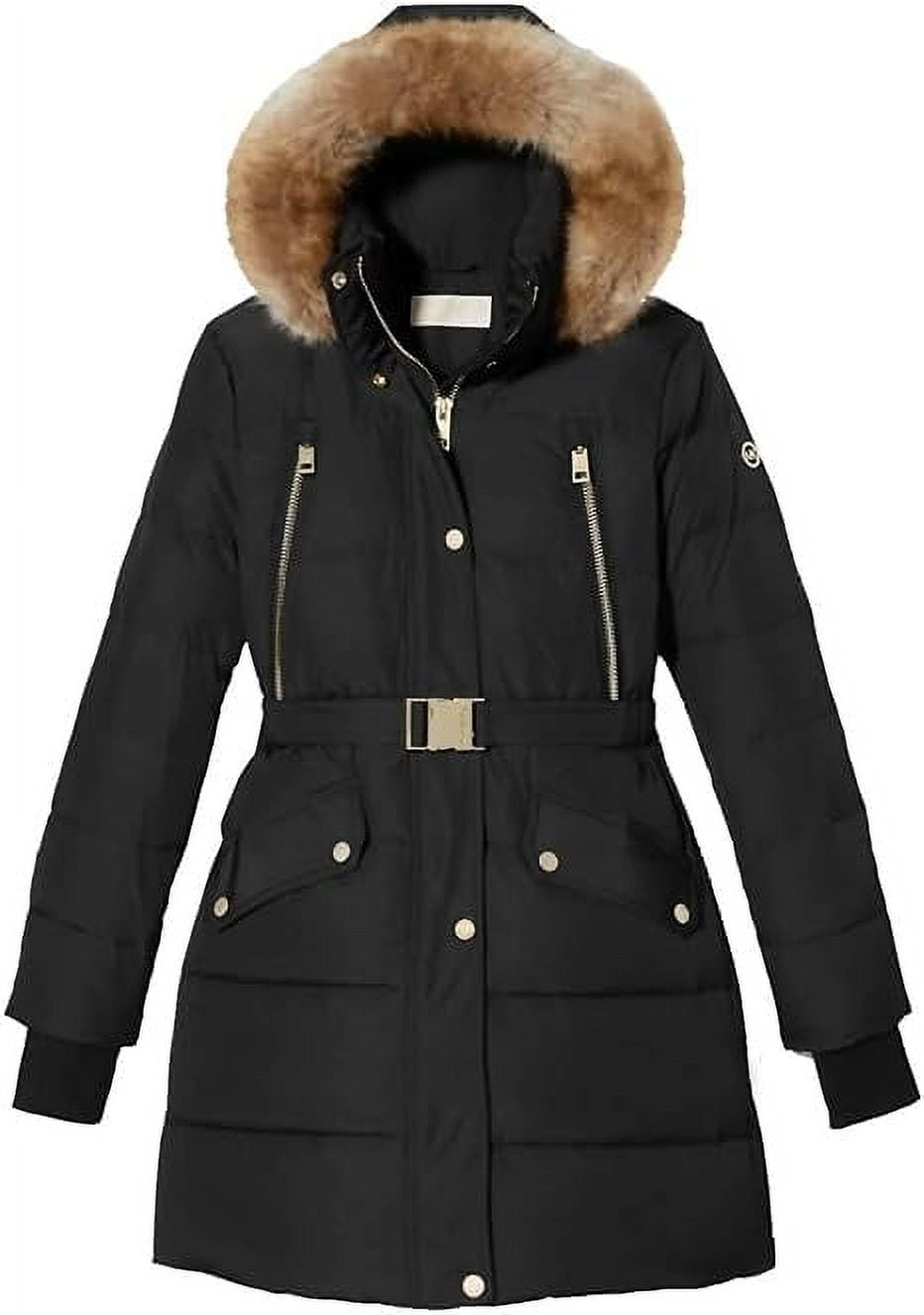MICHAEL Michael Kors Women's Down Winter Coat With Hood (Black