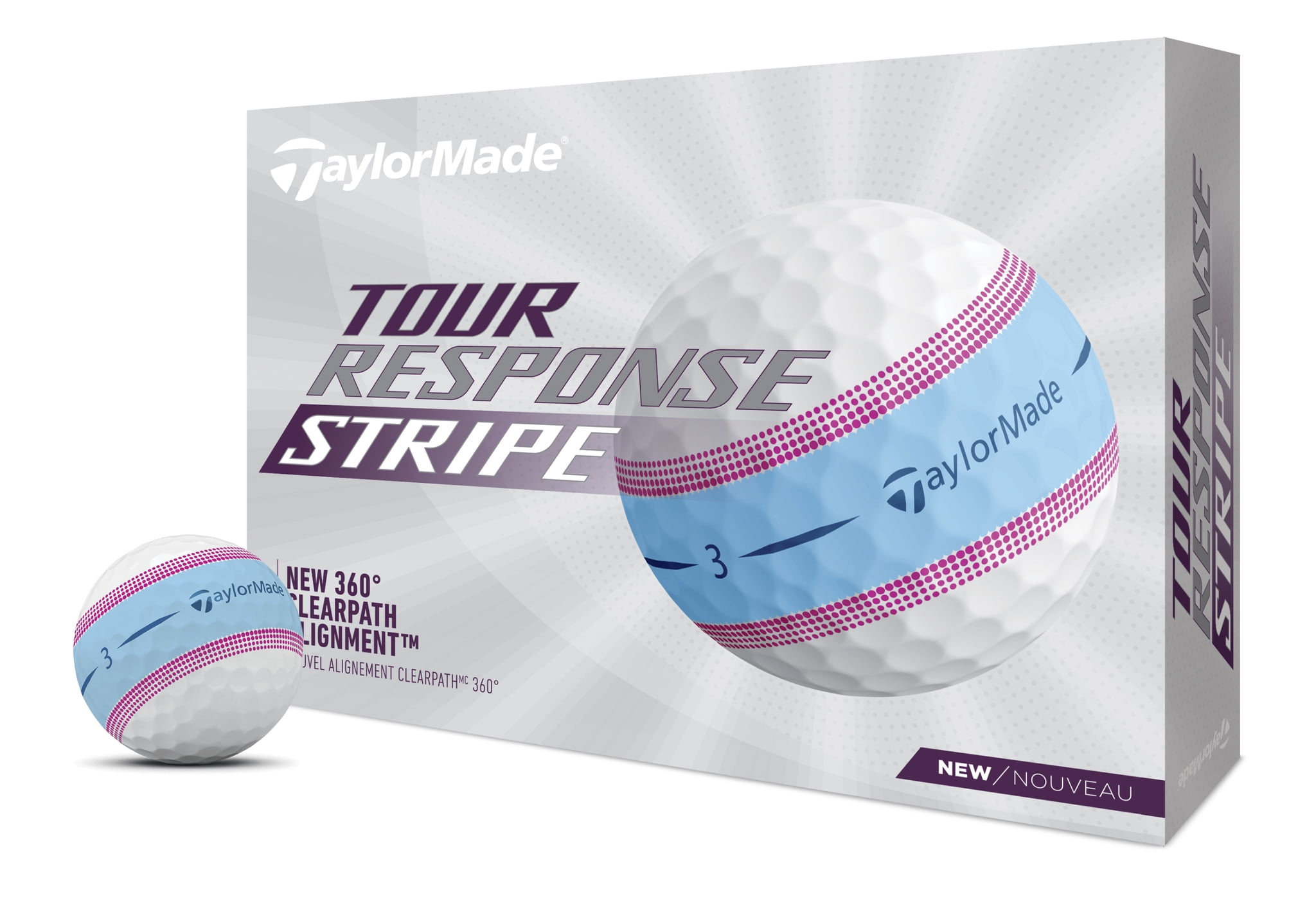 TaylorMade Tour Response Stripe Golf Balls Light Blue - Walmart.com