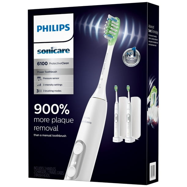 Philips Sonicare 6100 ProtectiveClean Power Toothbrush, 2 pk