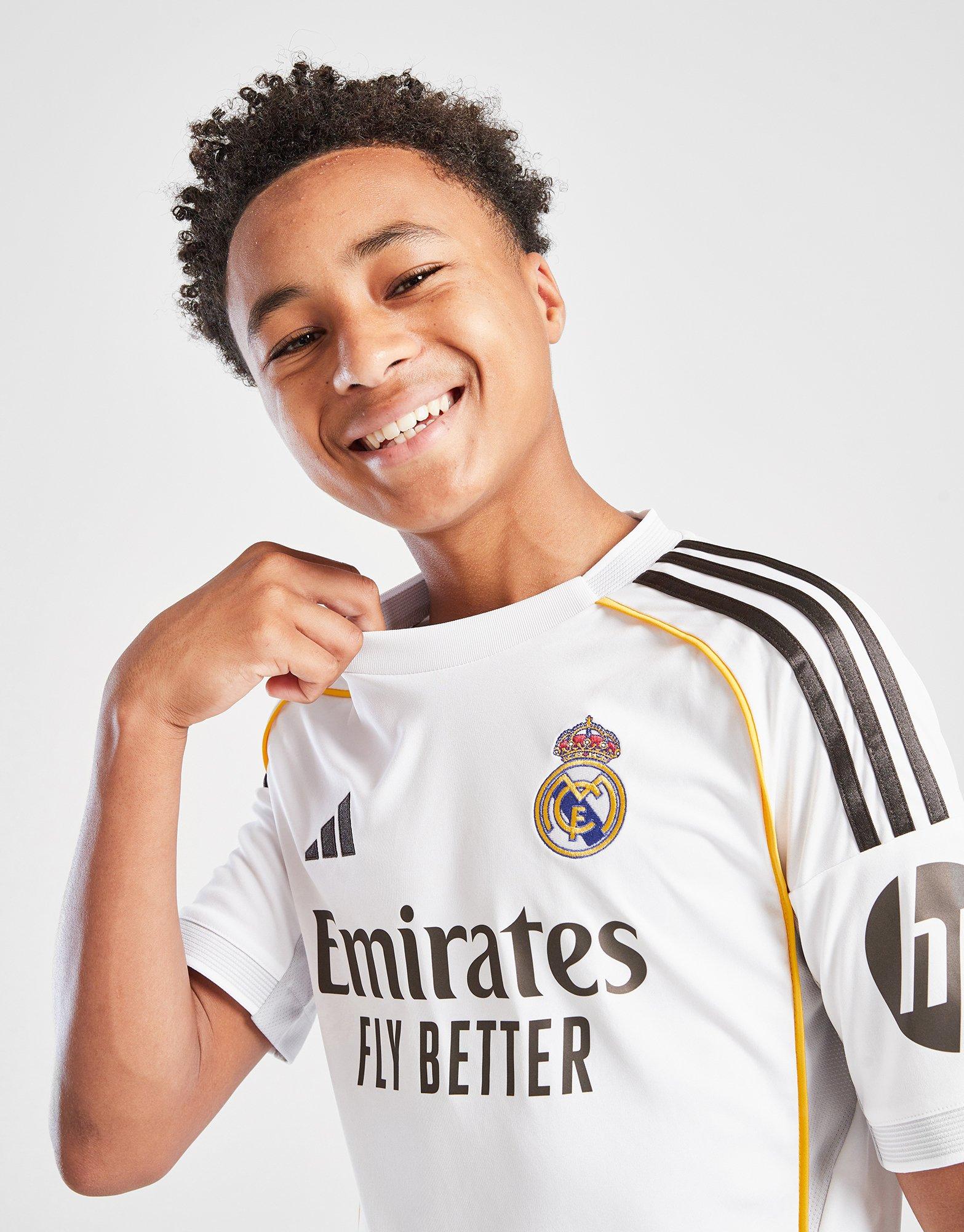 White adidas Real Madrid 2025/26 Bellingham #5 Home Shirt Jnr - JD