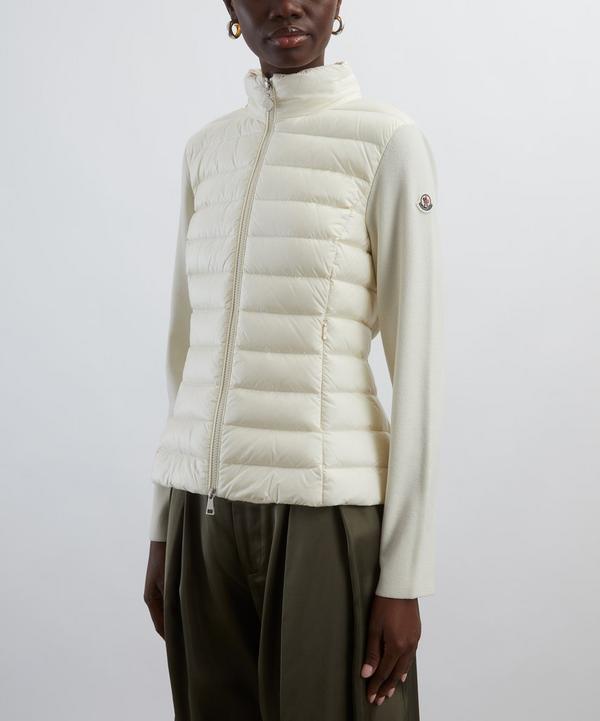 Moncler White Ivory Padded Wool Zip-Up Cardigan | Liberty
