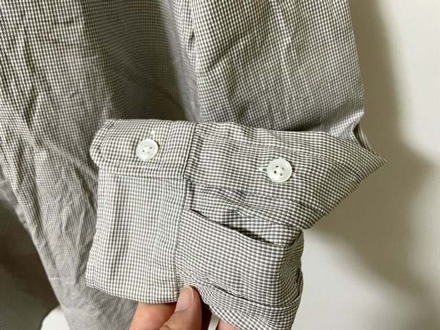 ポータークラシックのスイスコットンスタンドカラーチェックシャツを