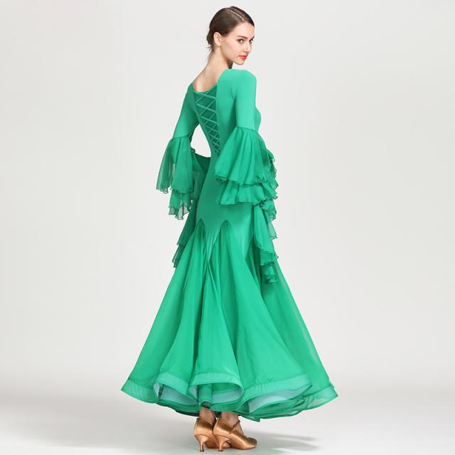 再値下げ白樺 社交ダンス 白樺 ラテンドレス 黄緑 蛍光 M 社交ダンス