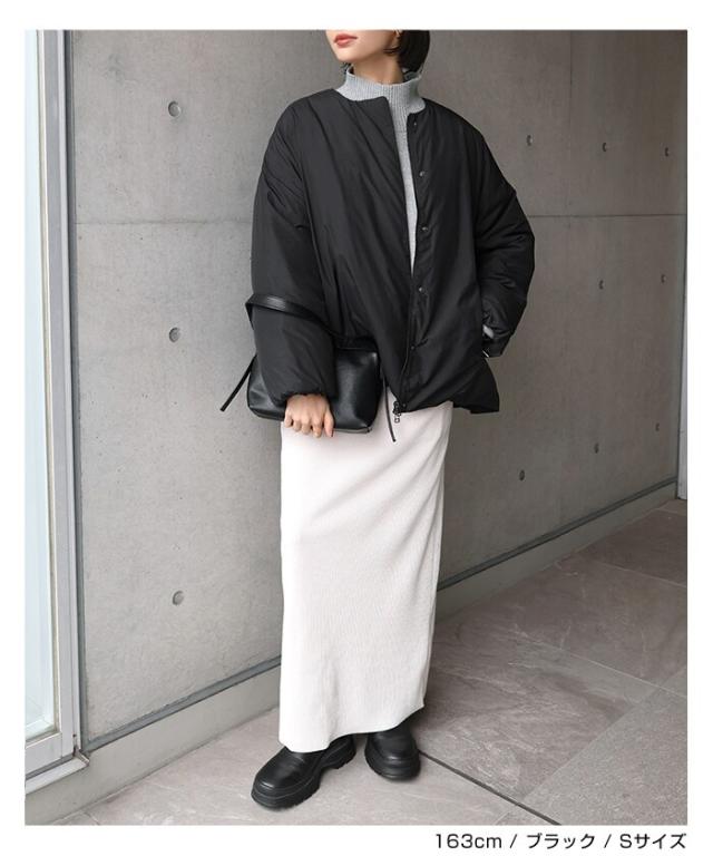 エバーネイビー（evernavy）/ノーカラー サイドジップ ダウン