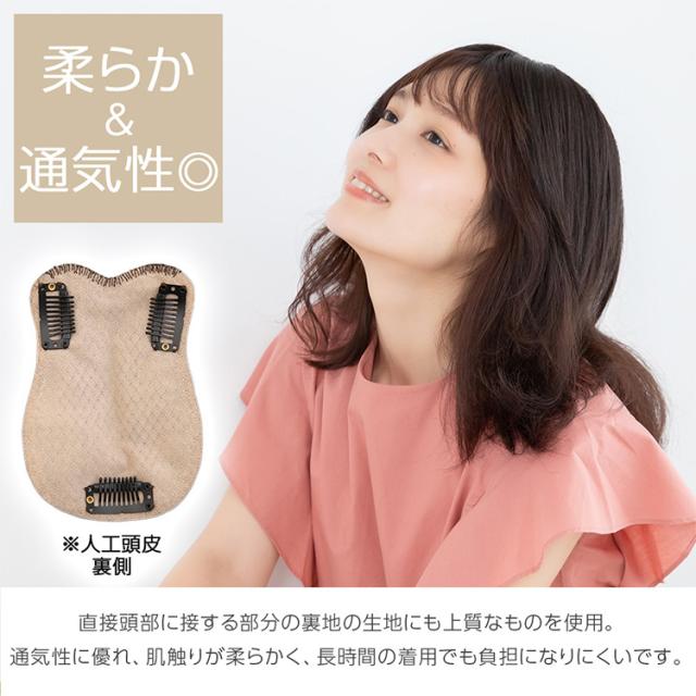 トップカバー 25cm 部分手植え レミー 人毛100% 部分ウィッグ 自然