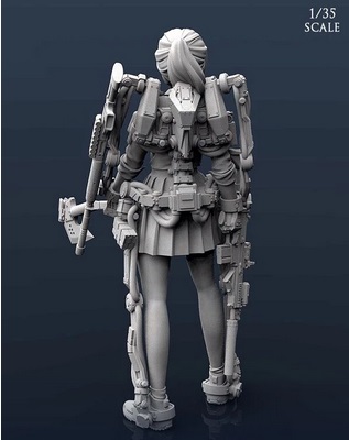 1/35 パワースーツを身に付けた盗賊団の美少女首領 未塗装 レジン製