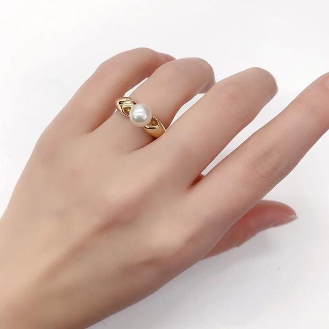ミキモト リング MIKIMOTO 指輪 あこや真珠 7.3mm パール K18 約12号
