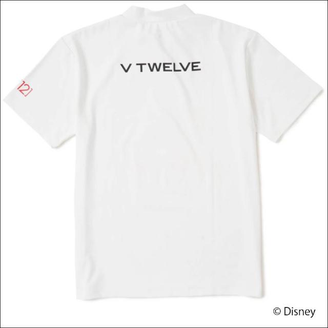 V12 ゴルフ × ディズニーコラボ メンズ モックネック 半袖シャツ