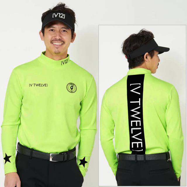V12 ゴルフ メンズ 長袖 モックネック シャツ VER LOGO L/S MOCK