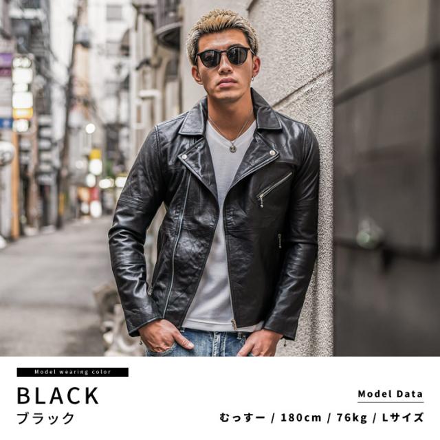 レザージャケット メンズ ライダース 本革 レザージャケット ダブル