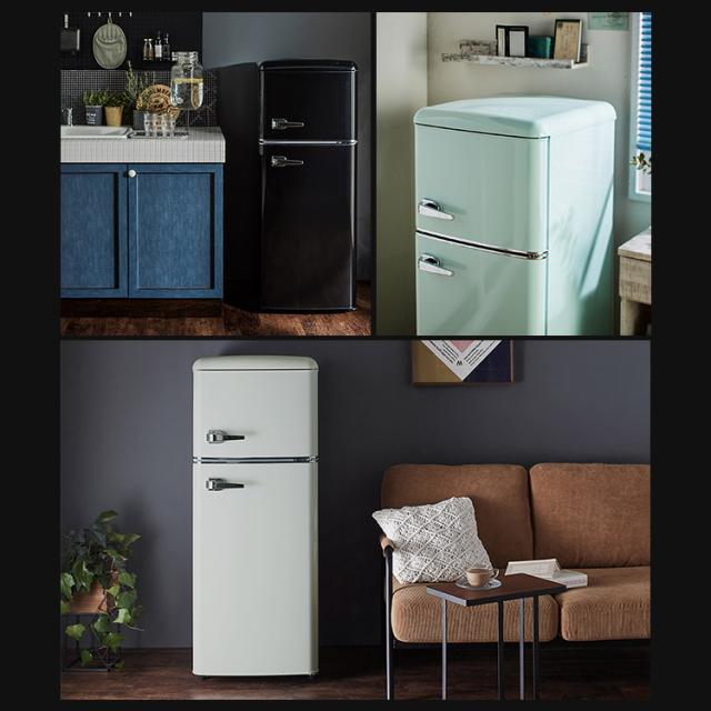 冷蔵庫 一人暮らし 小型 レトロ冷凍冷蔵庫 114L PRR-122D 冷凍庫