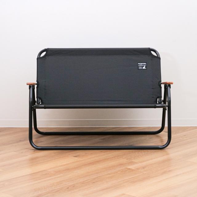 アウトドアチェア 折りたたみ アルミ背付ベンチ ブラックラベル