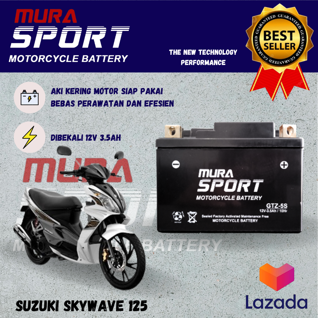 AKI MOTOR HONDA SUPRA X 125 MURA SPORT GTZ5S 12V3,5AH BERKUALITAS