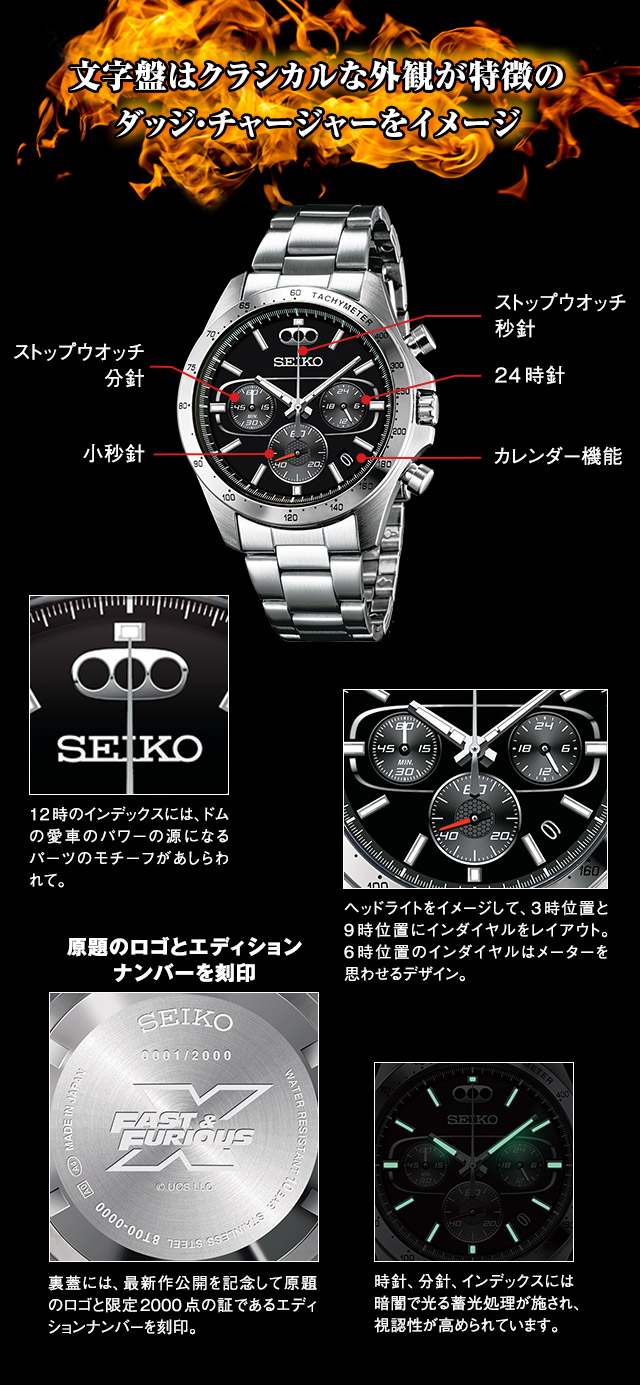 セイコー ワイルド・スピード／ファイヤーブースト コラボウオッチ