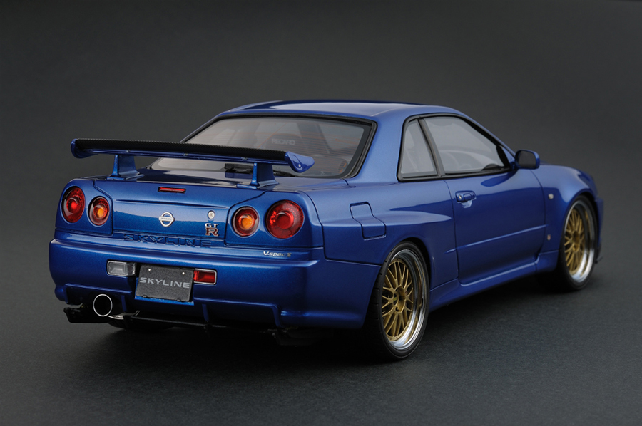 IG0162 1/18 Nissan Skyline GT-R V-Spec II (R34) Bayside Blue (1/18