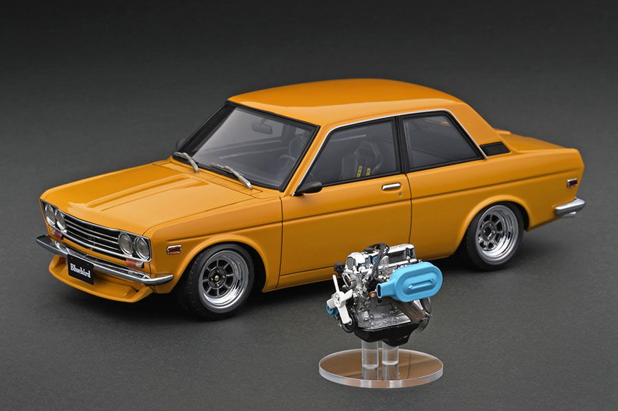 IG3304 1/18 Datsun Bluebird (510) Brown With Engine | LINE UP