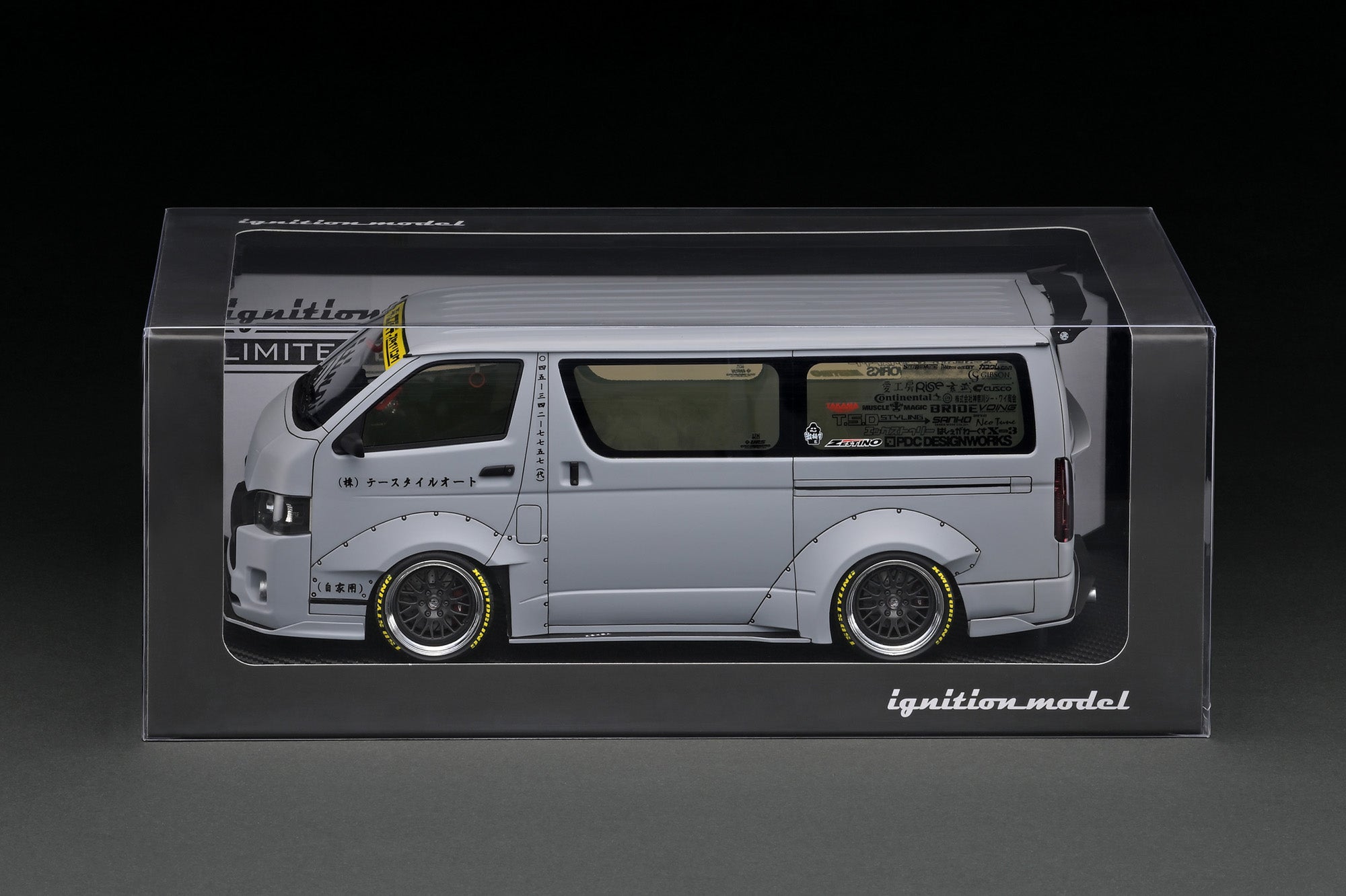 IG2802 T・S・D WORKS HIACE Matte Gray With Roof Rack – ignition model