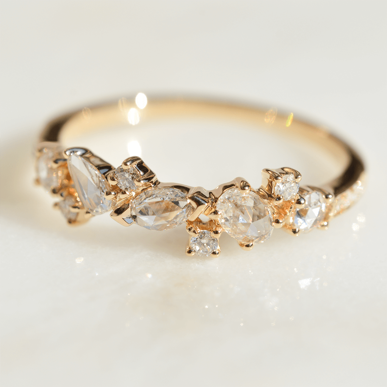 K18YGローズカットダイヤモンドリング – I&JEWELRY