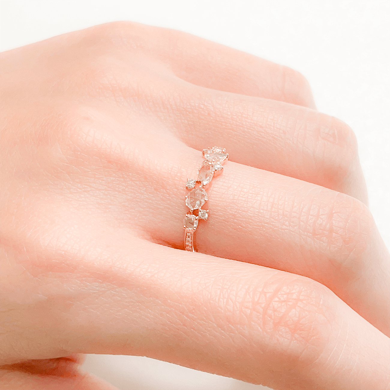 K18PGローズカットダイヤモンドリング – I&JEWELRY