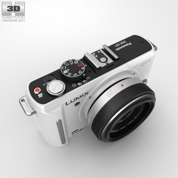 Panasonic Lumix DMC-GF1 White 3D model - Download Photo camera on