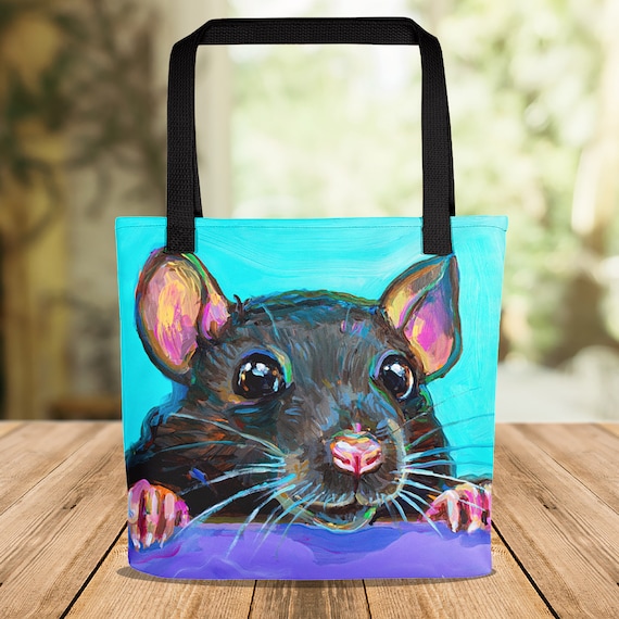 Cute Rat Tote Bag, Rat Christmas Gift, Rat Mom Gift, Rat Home