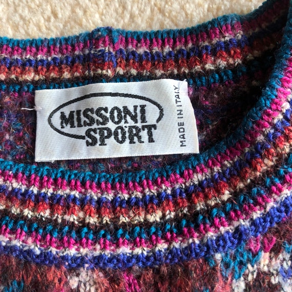 Missoni Sport 70s Italian Wool Mohair Vintage Sweater Knitwear S-M