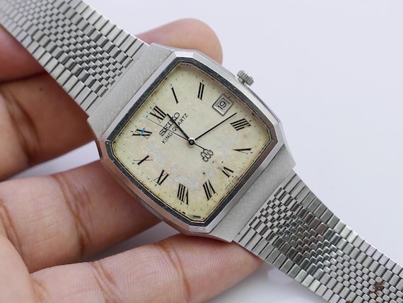 Vintage Seiko King Quartz 9722 5000 Textured Dial Men Quartz Watch
