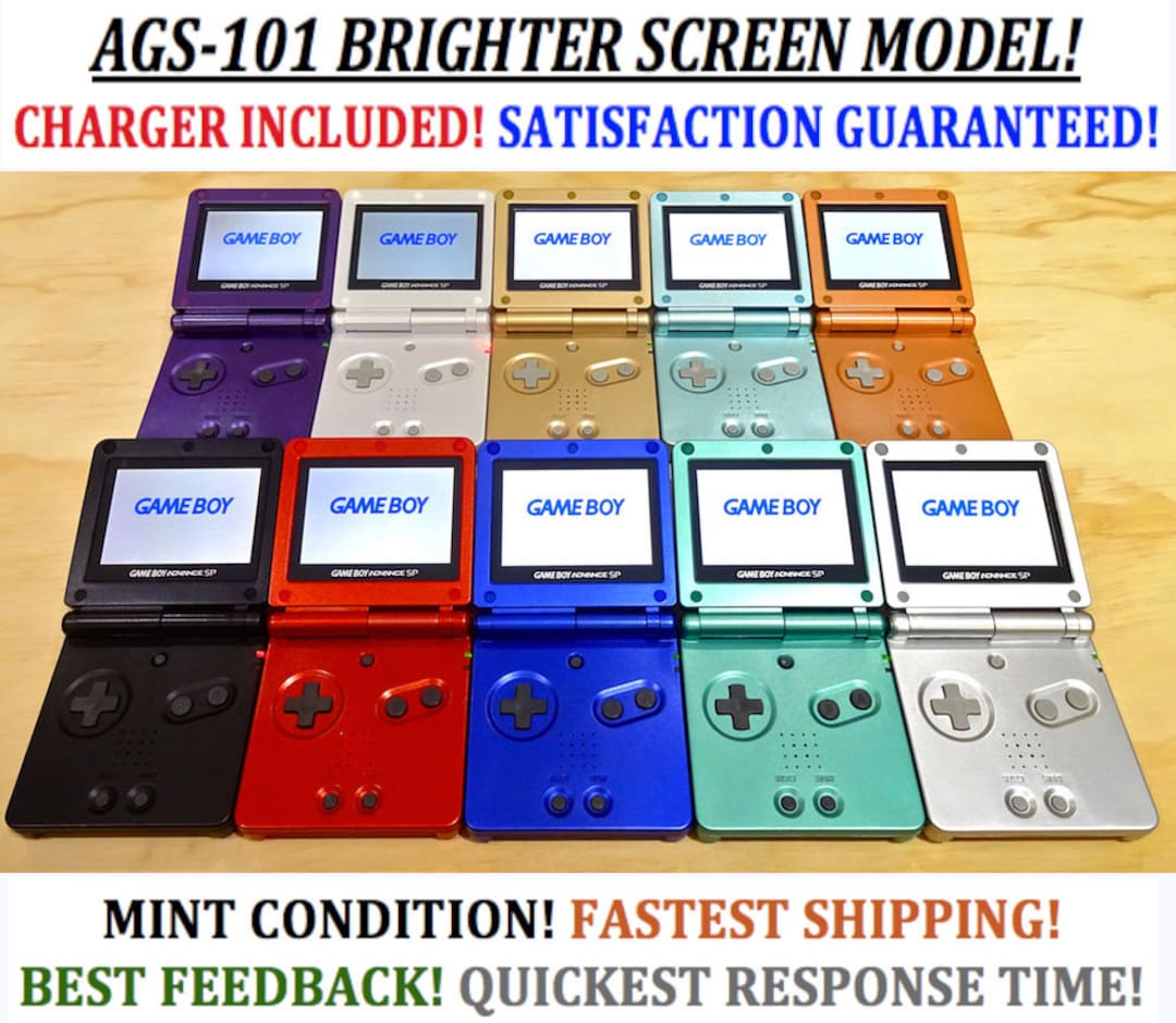 Nintendo Game Boy Advance GBA SP System Console AGS 101 Brighter
